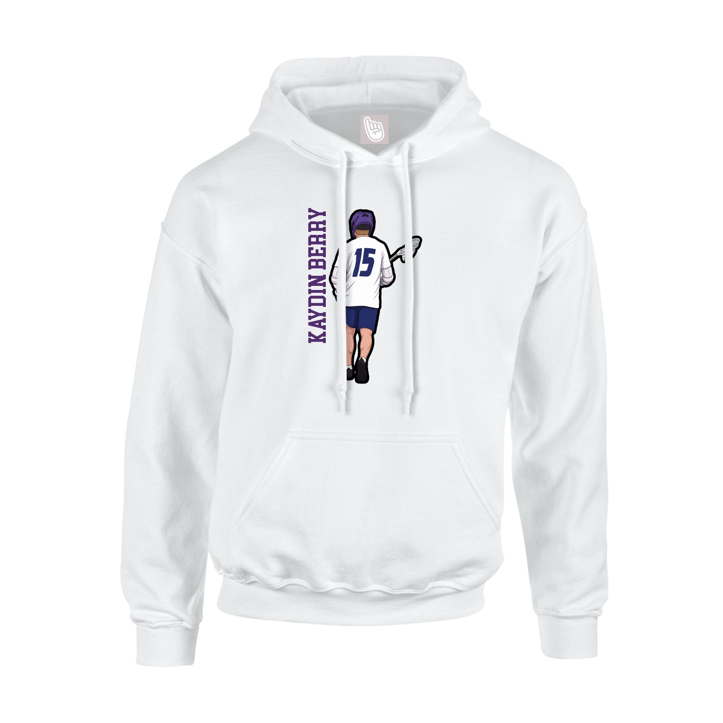 Hoodie — Name Vertical in White