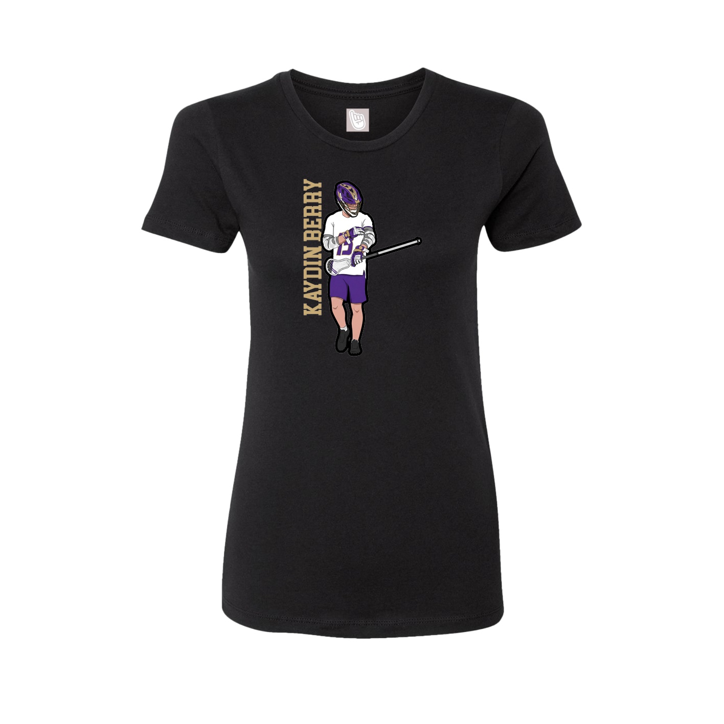 Fitted Women's Tee — Name Vertical in Black