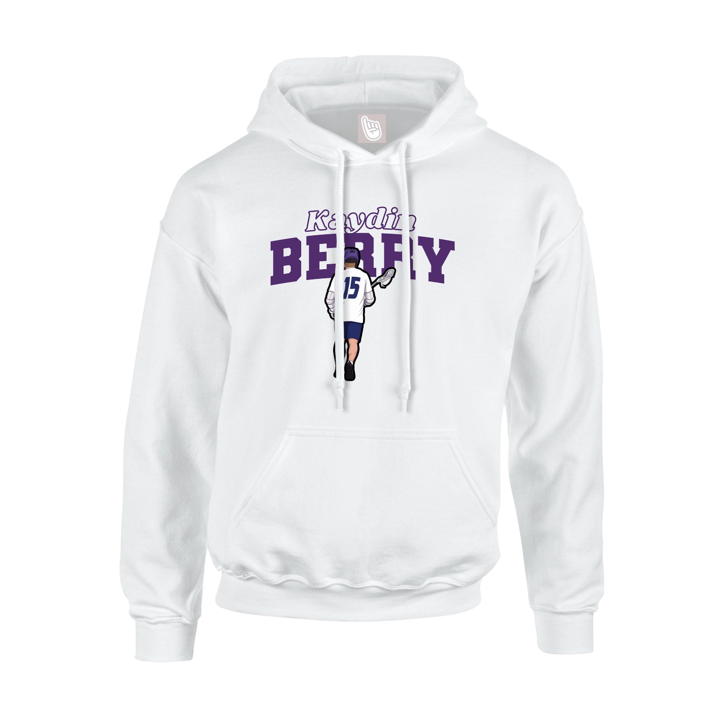 Youth Hoodie — Name Arch in White
