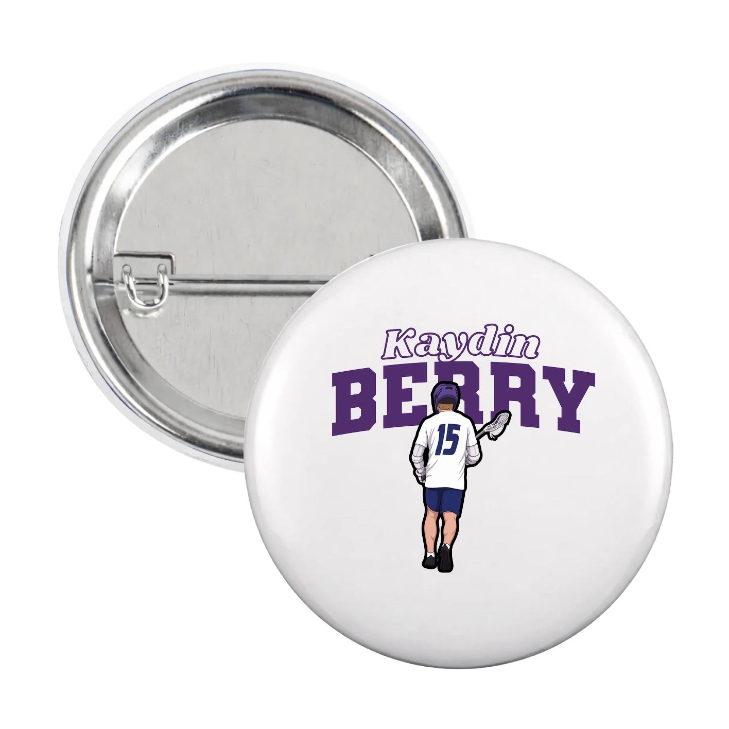Game Day Button — Name Arch in White