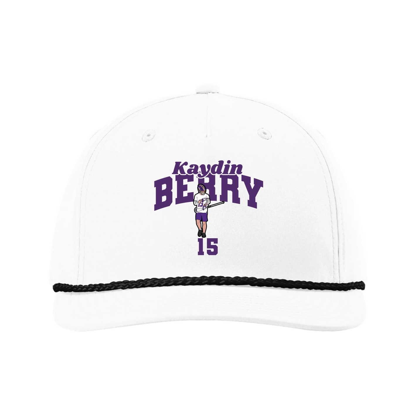 Five-Panel Classic Rope Cap — Signature Arch in White
