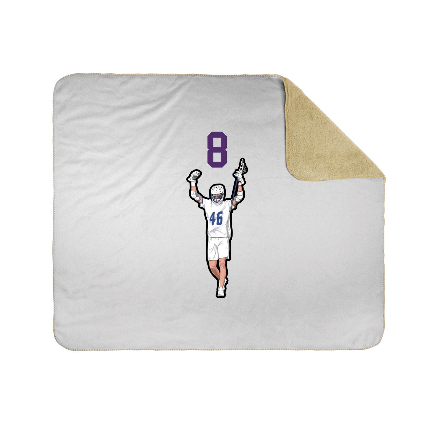 Throw Blanket — Number Top in White