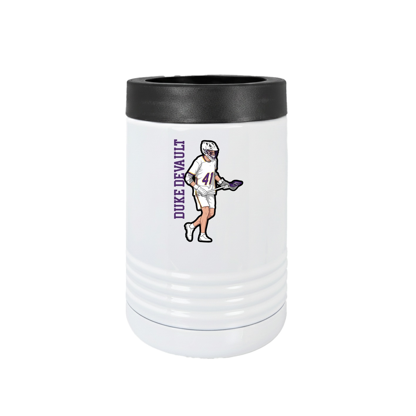 Beverage Holder — Name Vertical in White