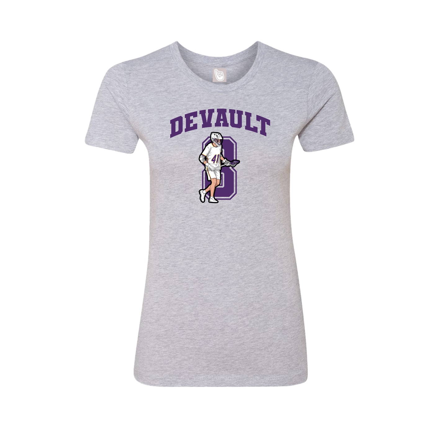Fitted Women's Tee — Number in Grey