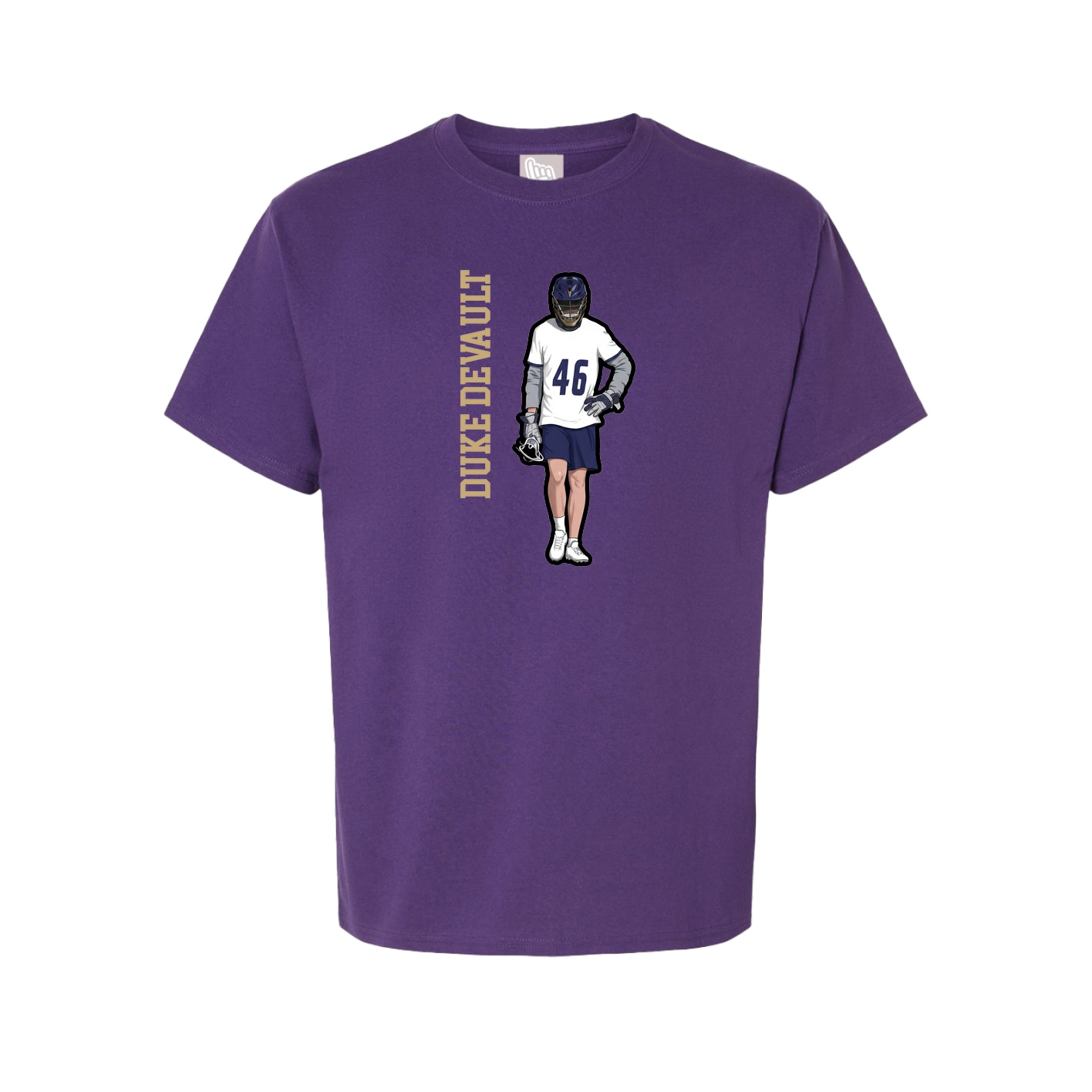 Youth Tee — Name Vertical in Purple