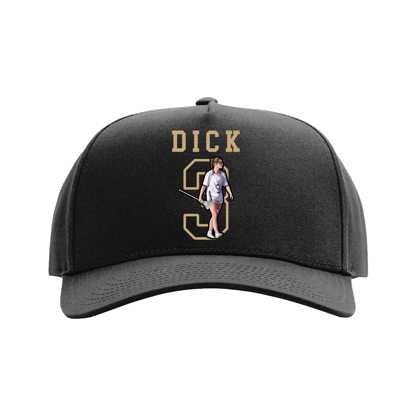 Full Fabric Five-Panel Champ Cap — Shirsey in Black