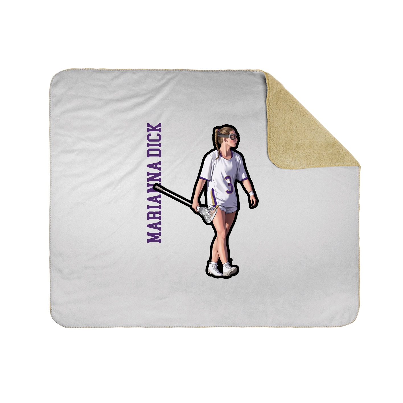 Throw Blanket — Name Vertical in White