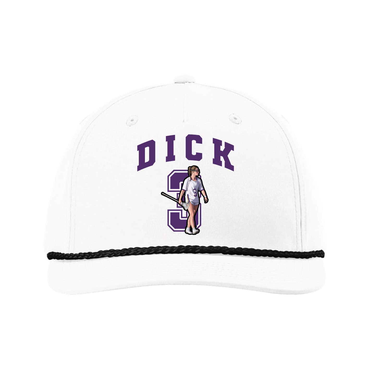 Five-Panel Classic Rope Cap — Number in White