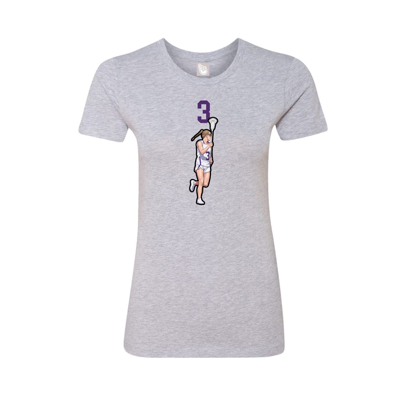 Fitted Women's Tee — Number Top in Grey