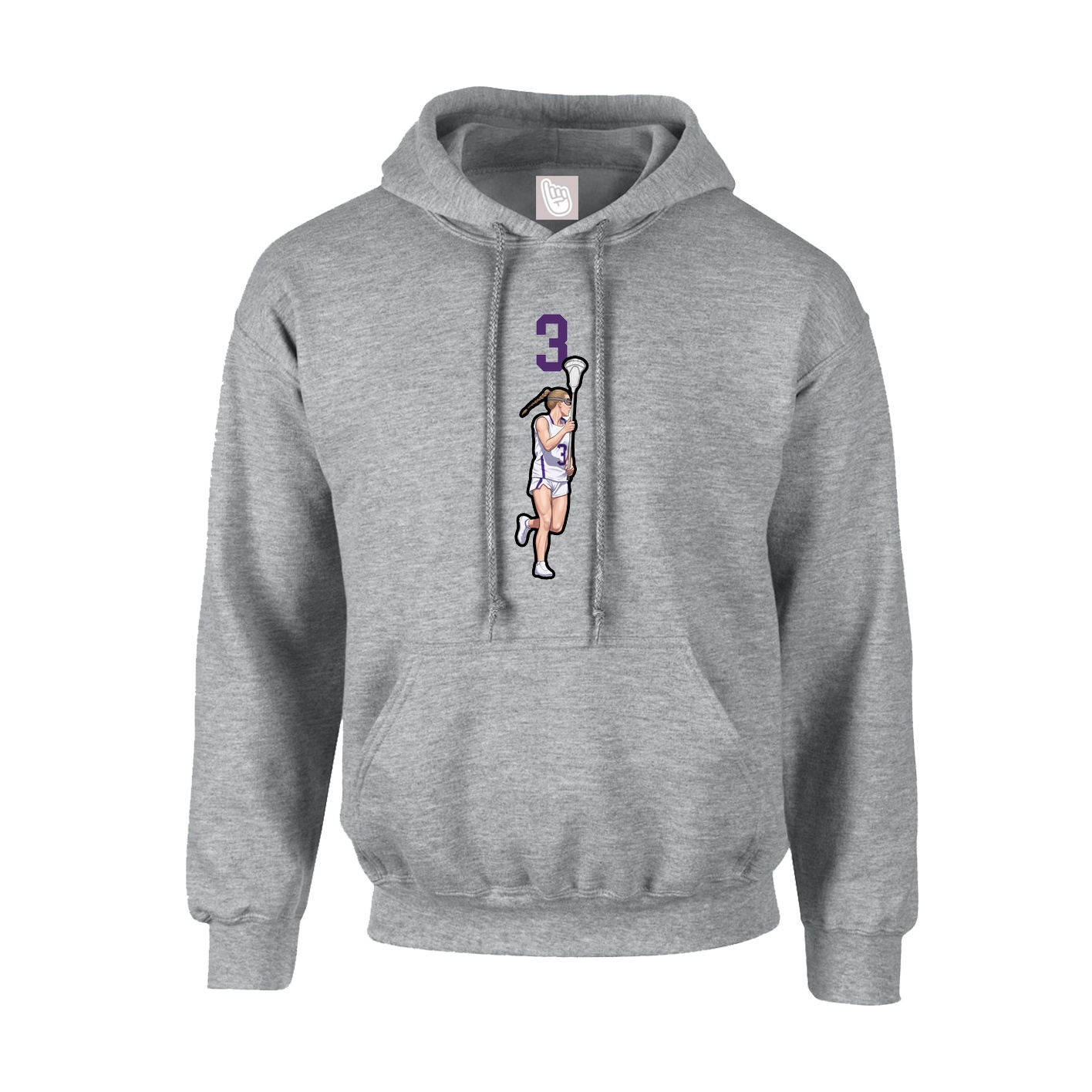 Hoodie — Number Top in Grey