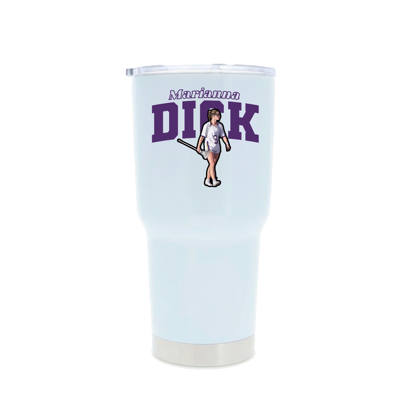 30oz Stainless Steel Tumbler — Name Arch in White