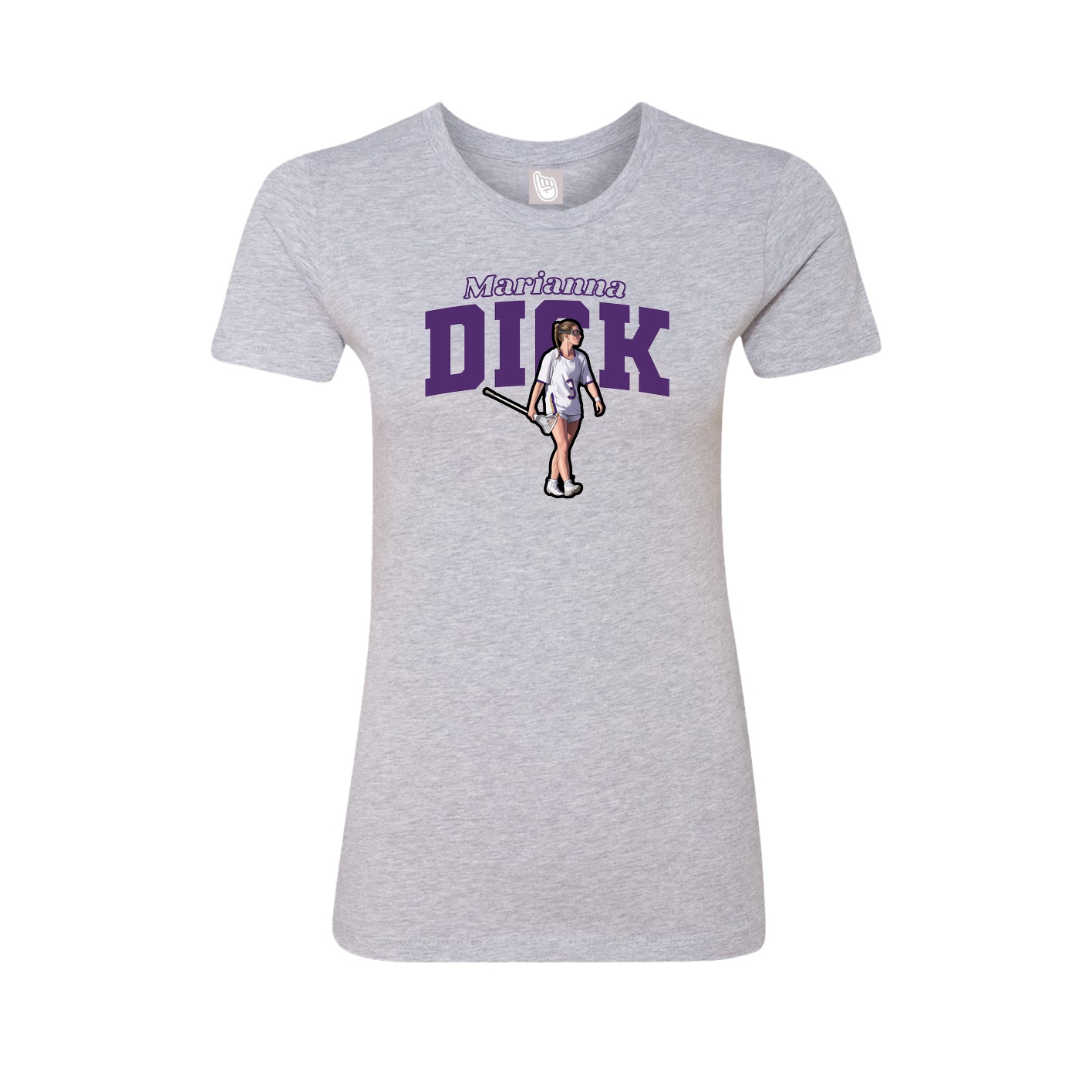 Fitted Women's Tee — Name Arch in Grey