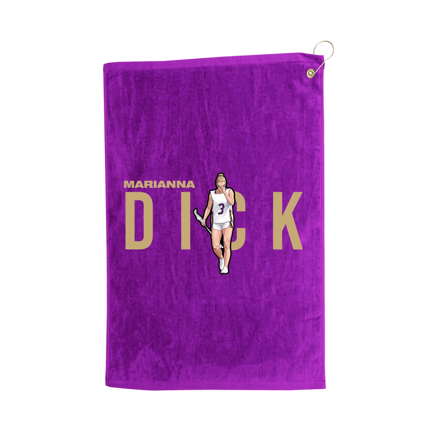 Golf Towel — Player Name in Purple
