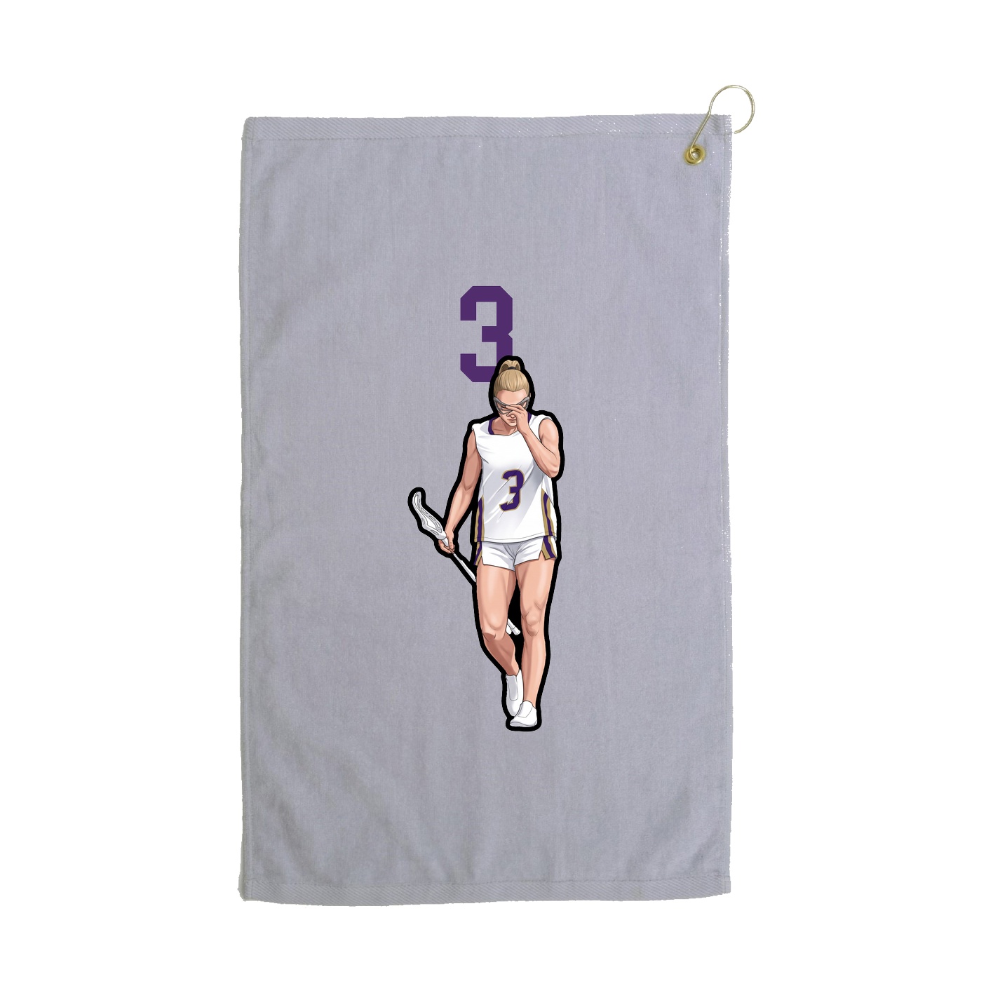 Golf Towel — Number Top in Grey