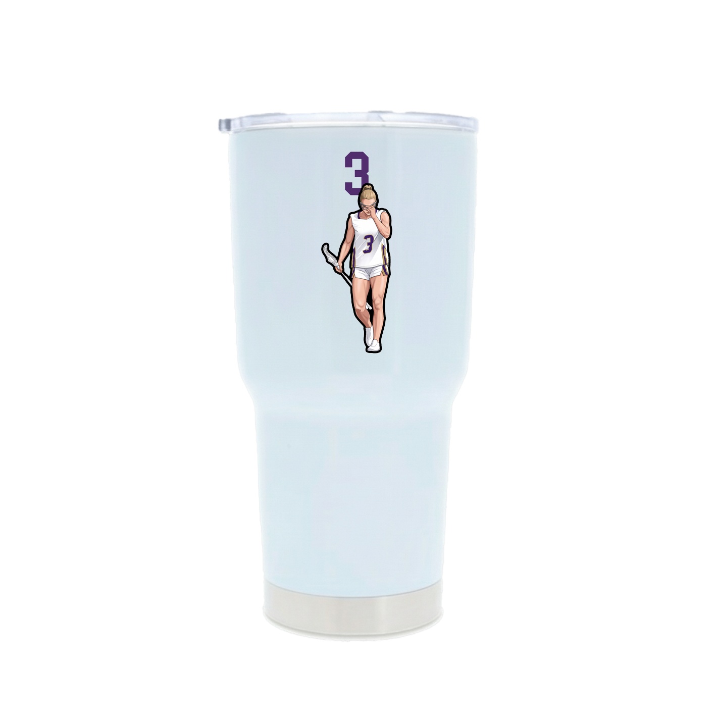 30oz Stainless Steel Tumbler — Number Top in White