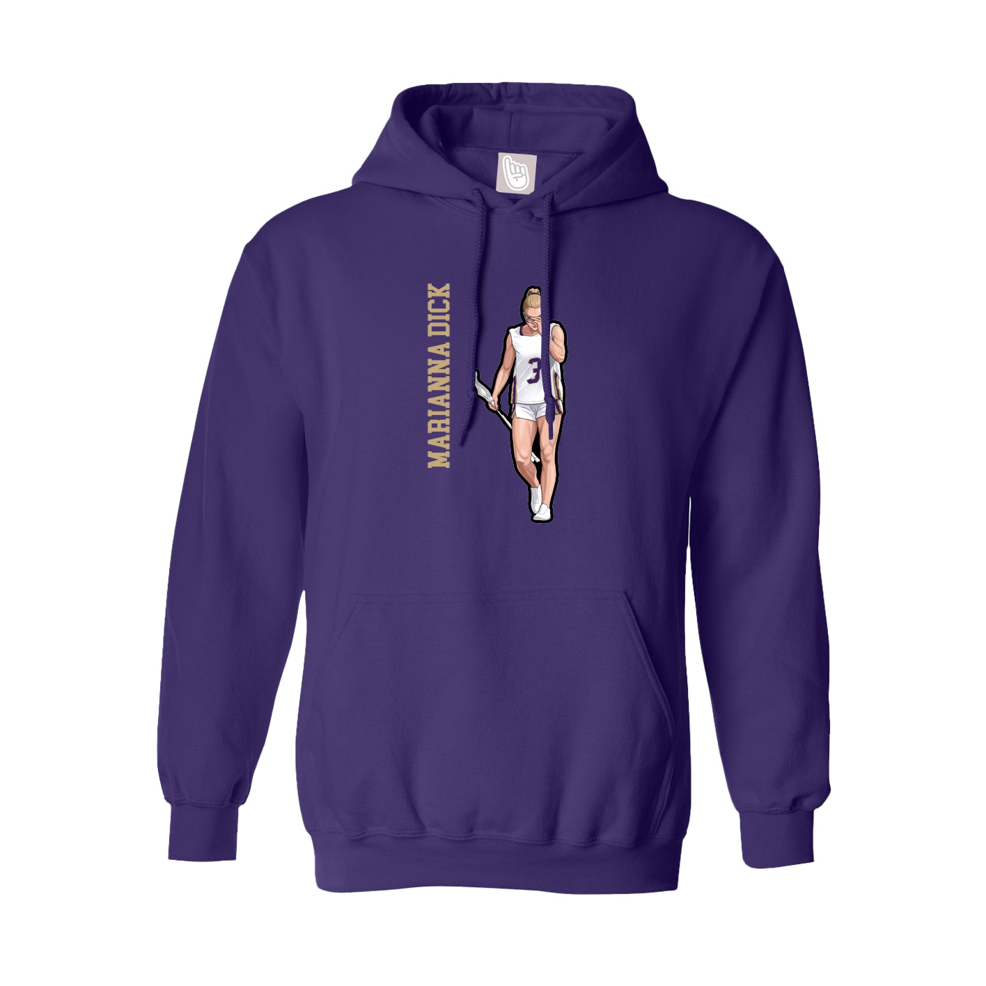 Youth Hoodie — Name Vertical in Purple