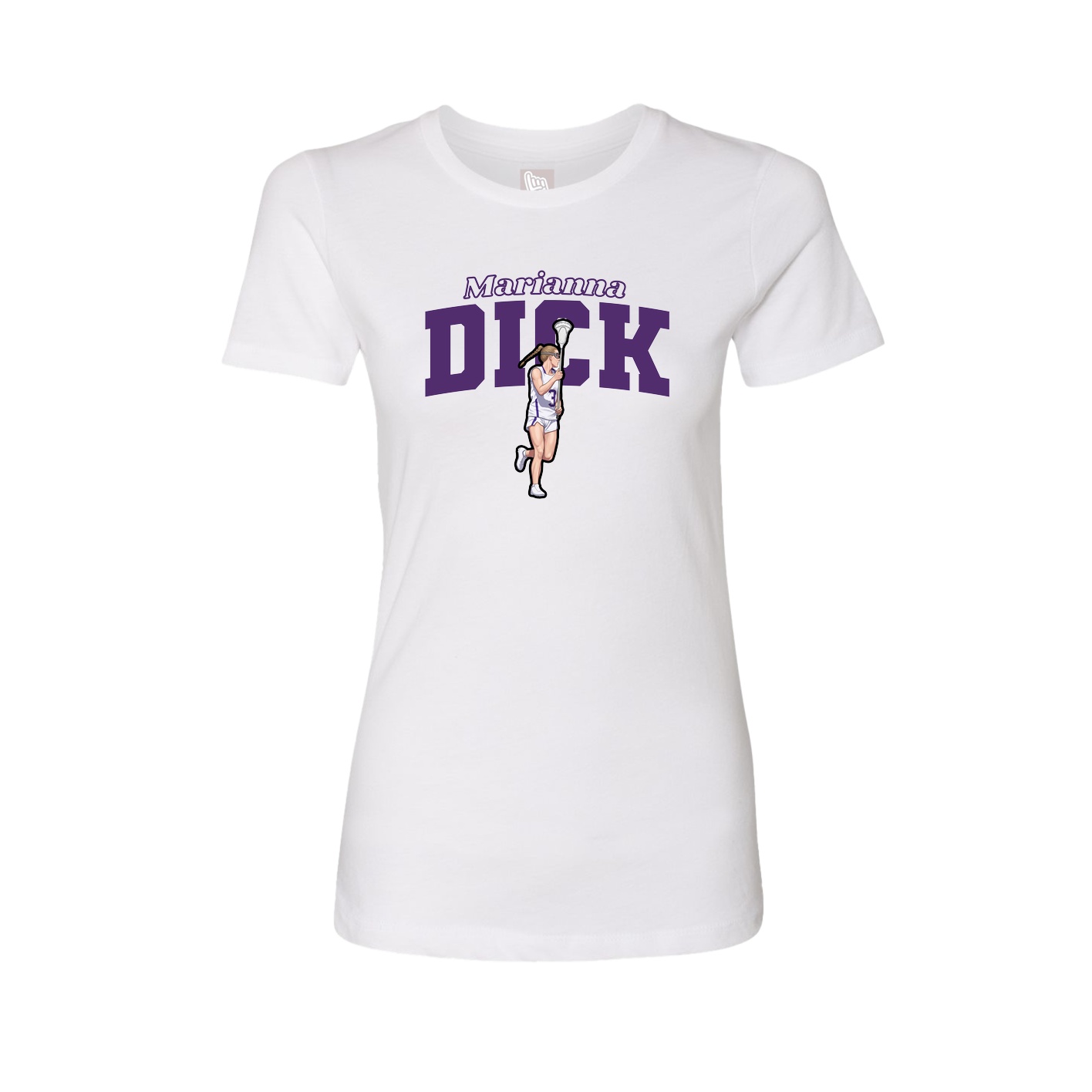 Fitted Women's Tee — Name Arch in White