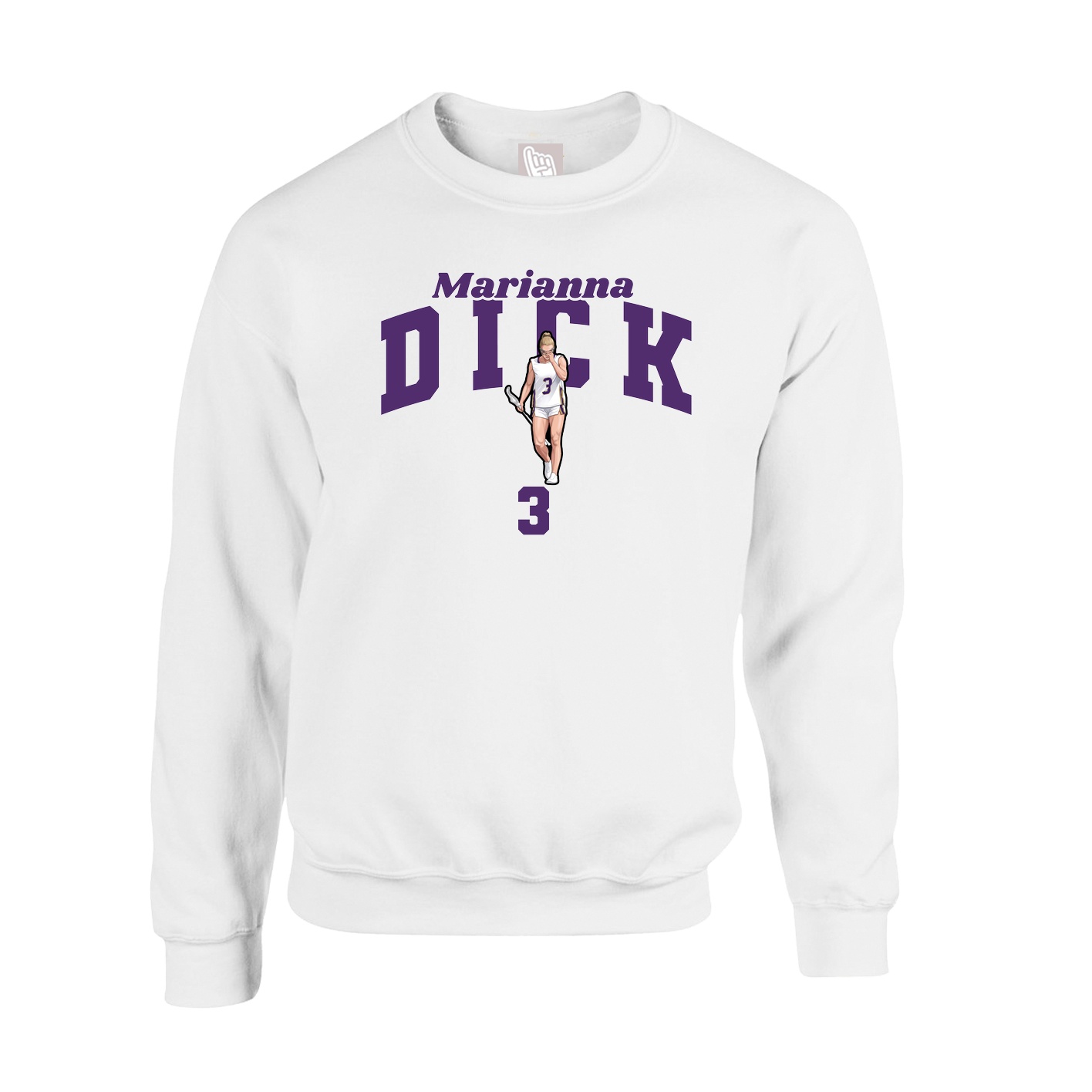 Fleece Crew — Signature Arch in White