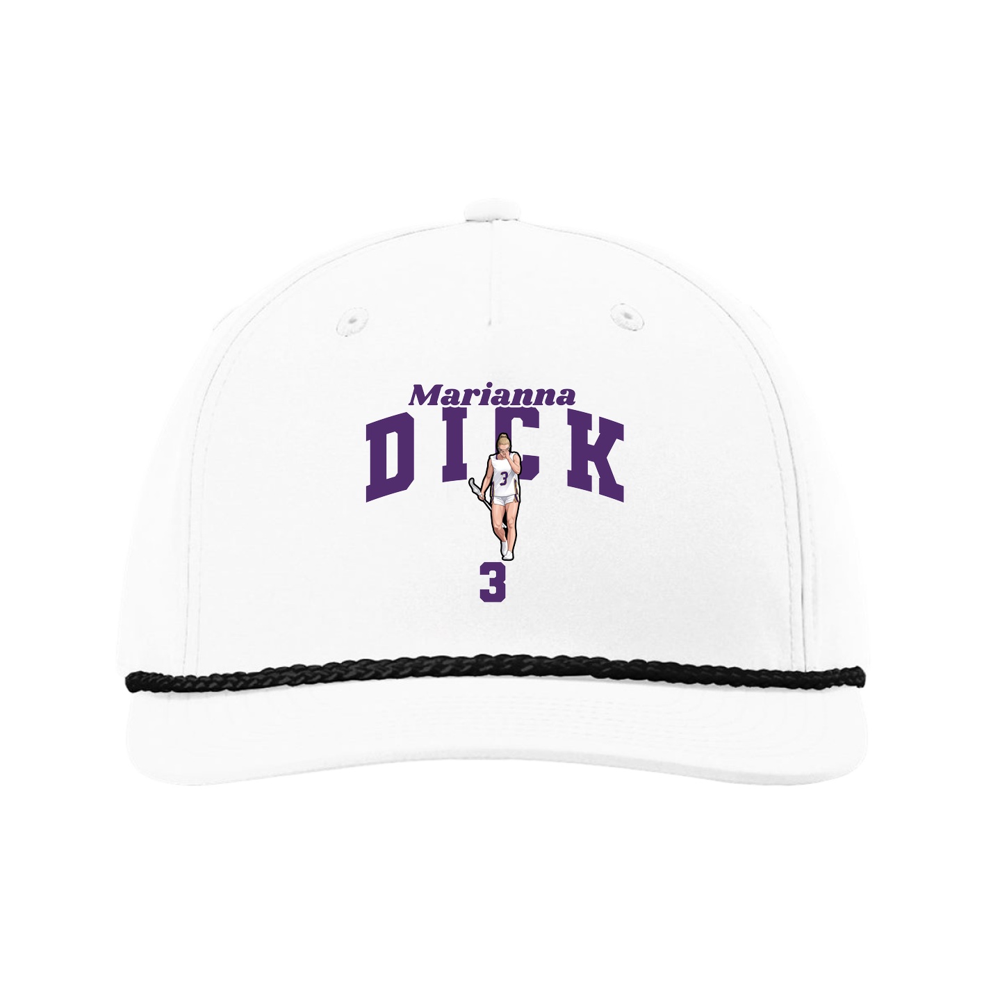 Five-Panel Classic Rope Cap — Signature Arch in White