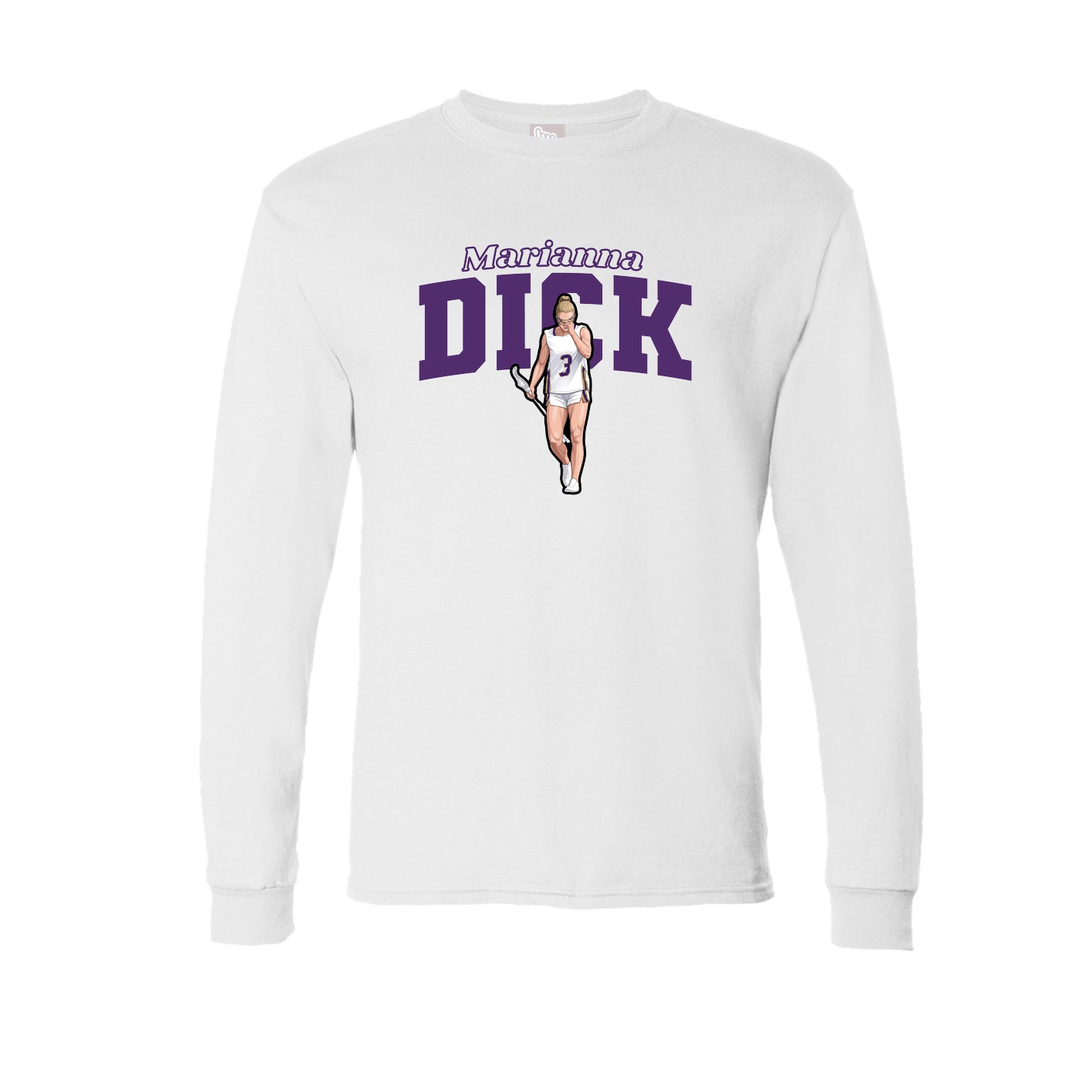 Long Sleeve Tee — Name Arch in White