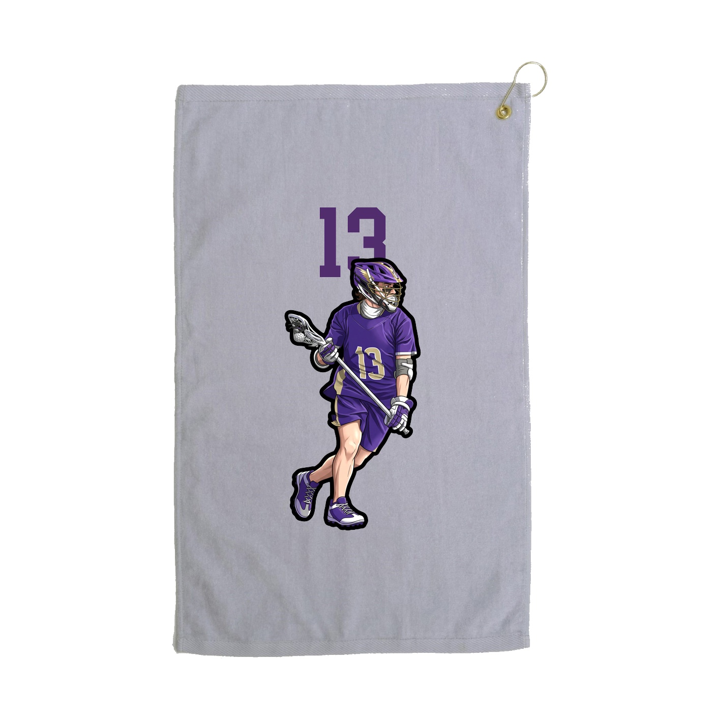 Golf Towel — Number Top in Grey
