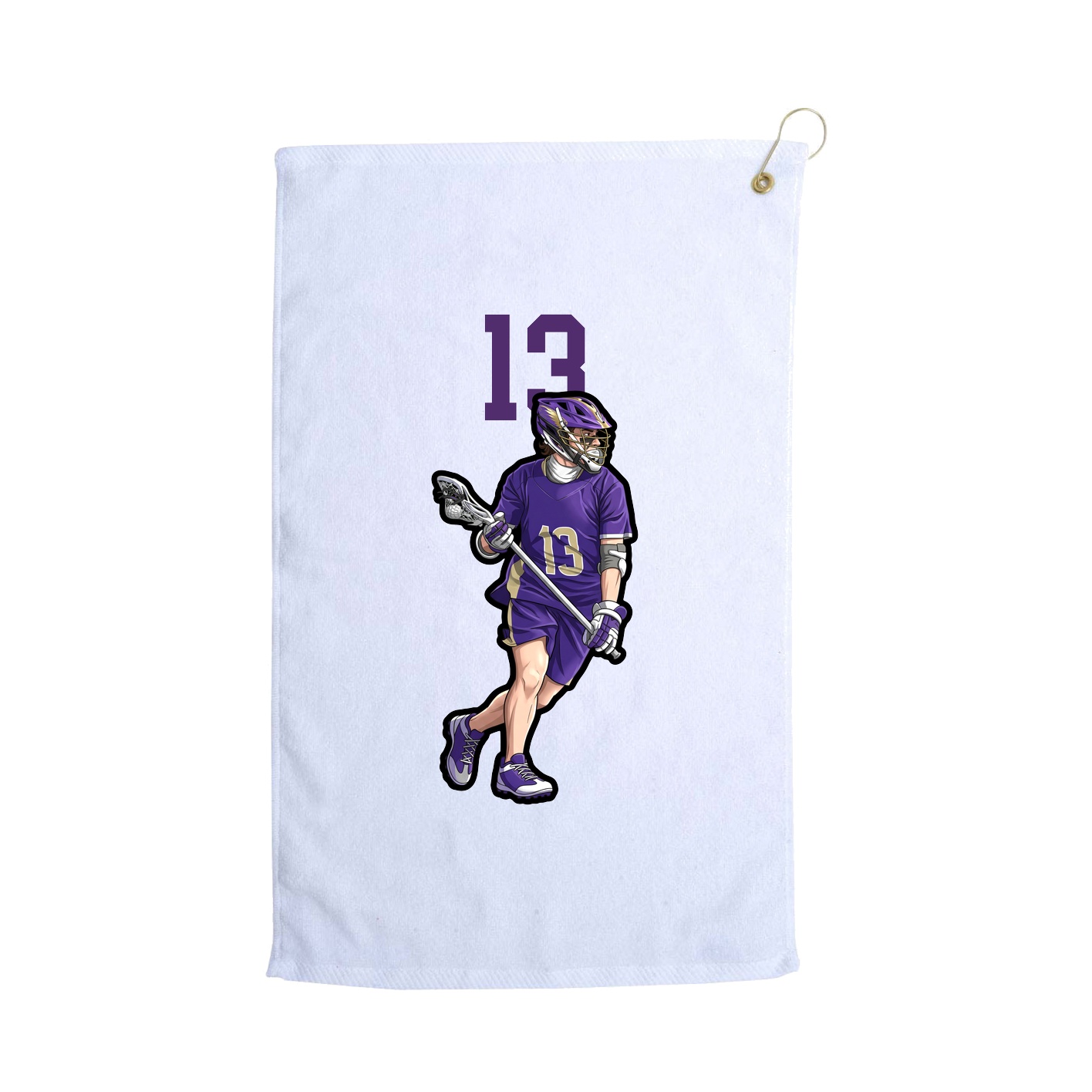 Golf Towel — Number Top in White