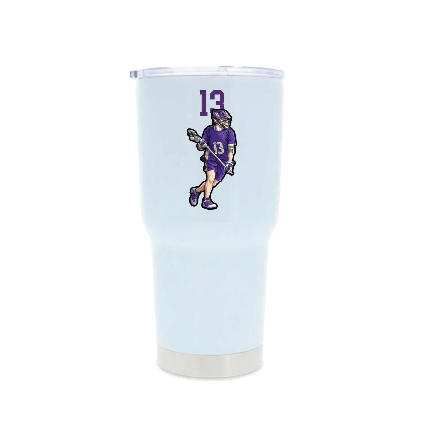 30oz Stainless Steel Tumbler — Number Top in White