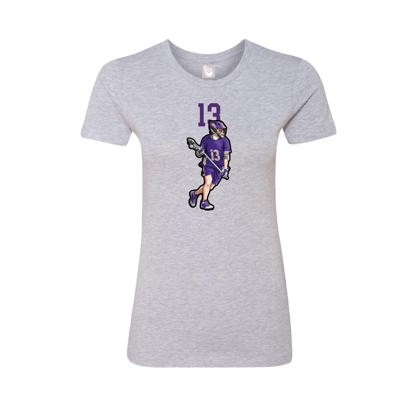 Fitted Women's Tee — Number Top in Grey