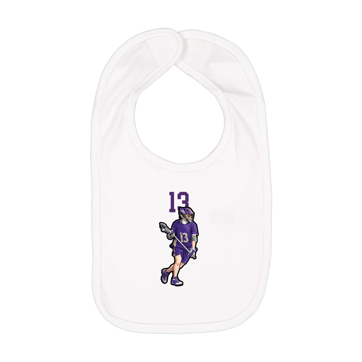 Infant Bib — Number Top in White
