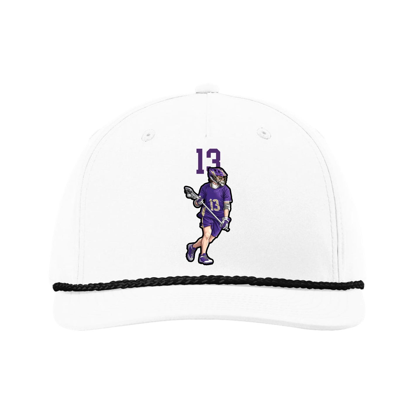 Five-Panel Classic Rope Cap — Number Top in White
