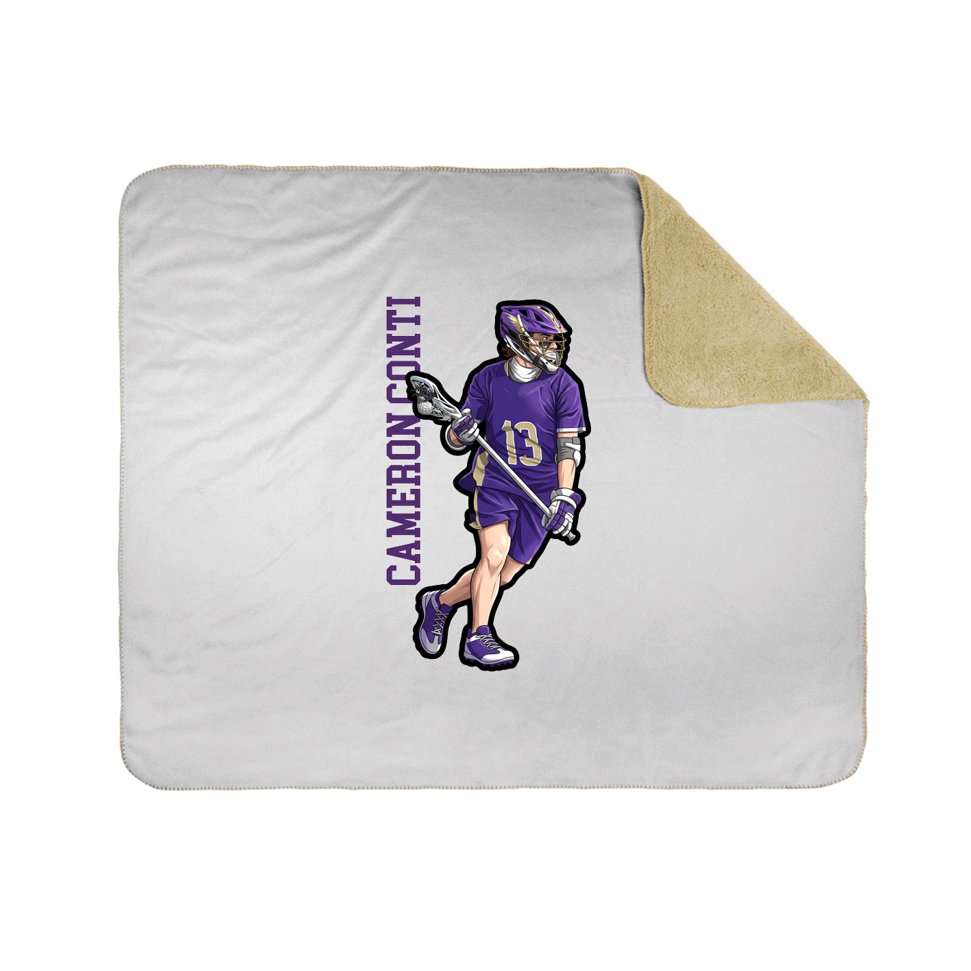 Throw Blanket — Name Vertical in White