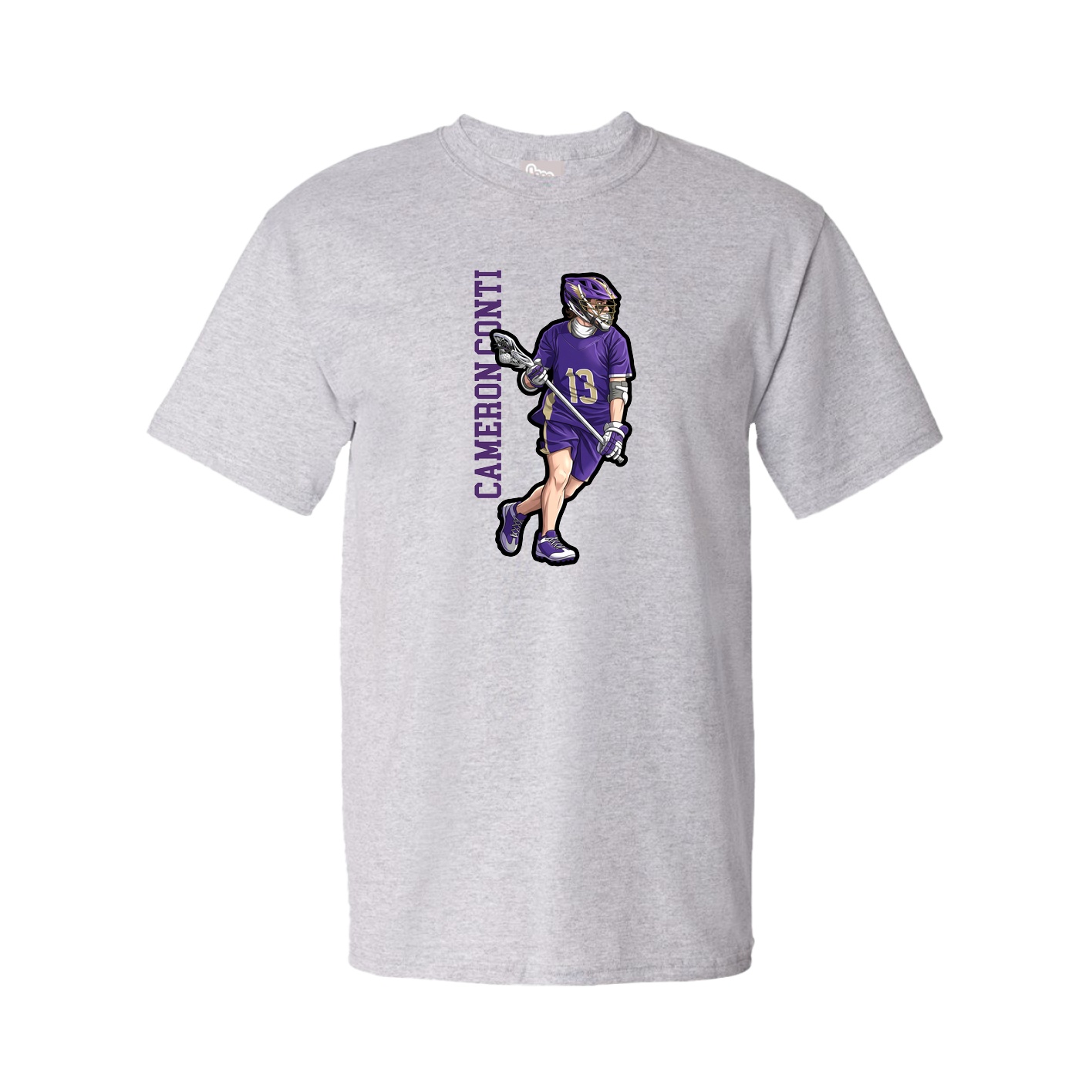 Youth Tee — Name Vertical in Grey