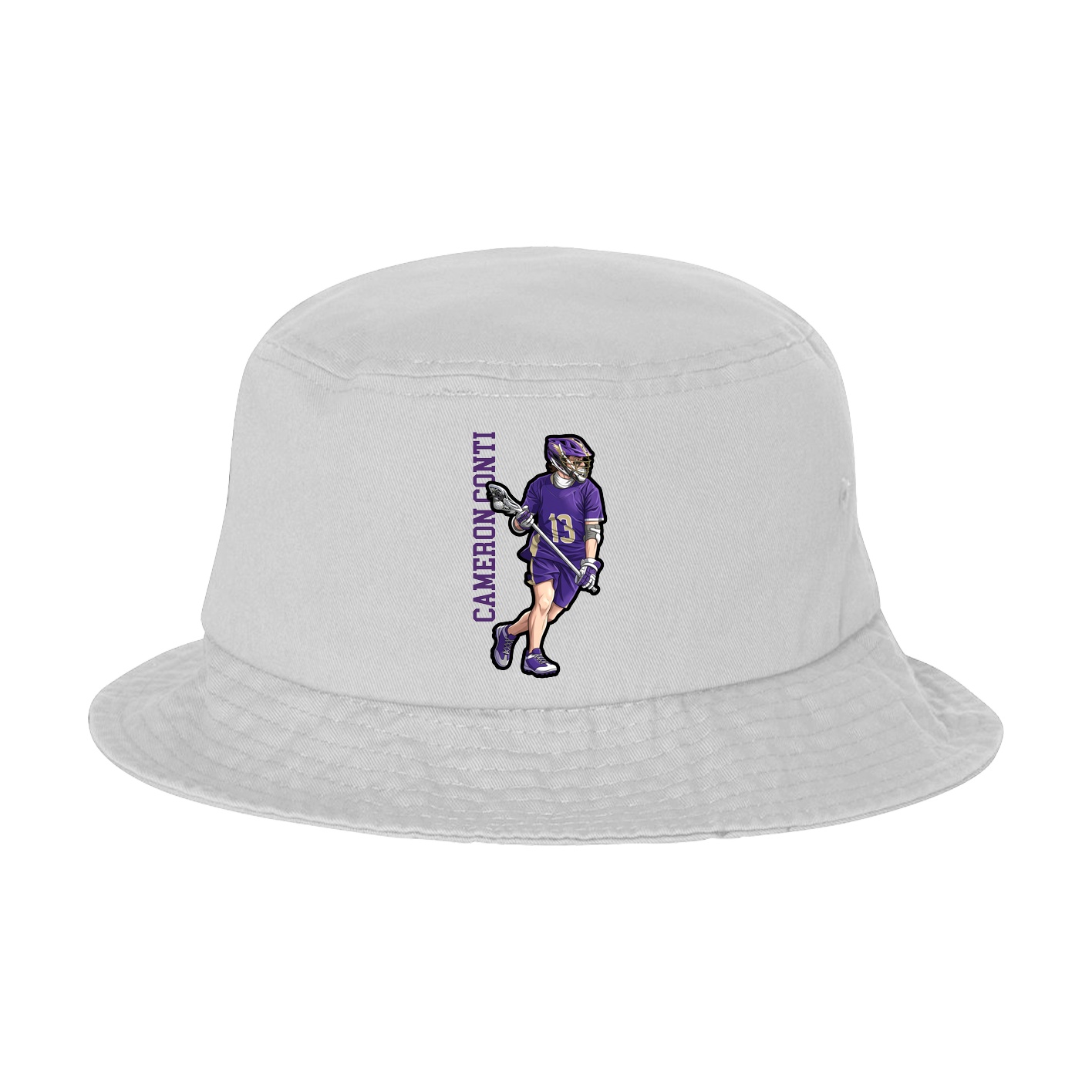 Bucket Cap — Name Vertical in White