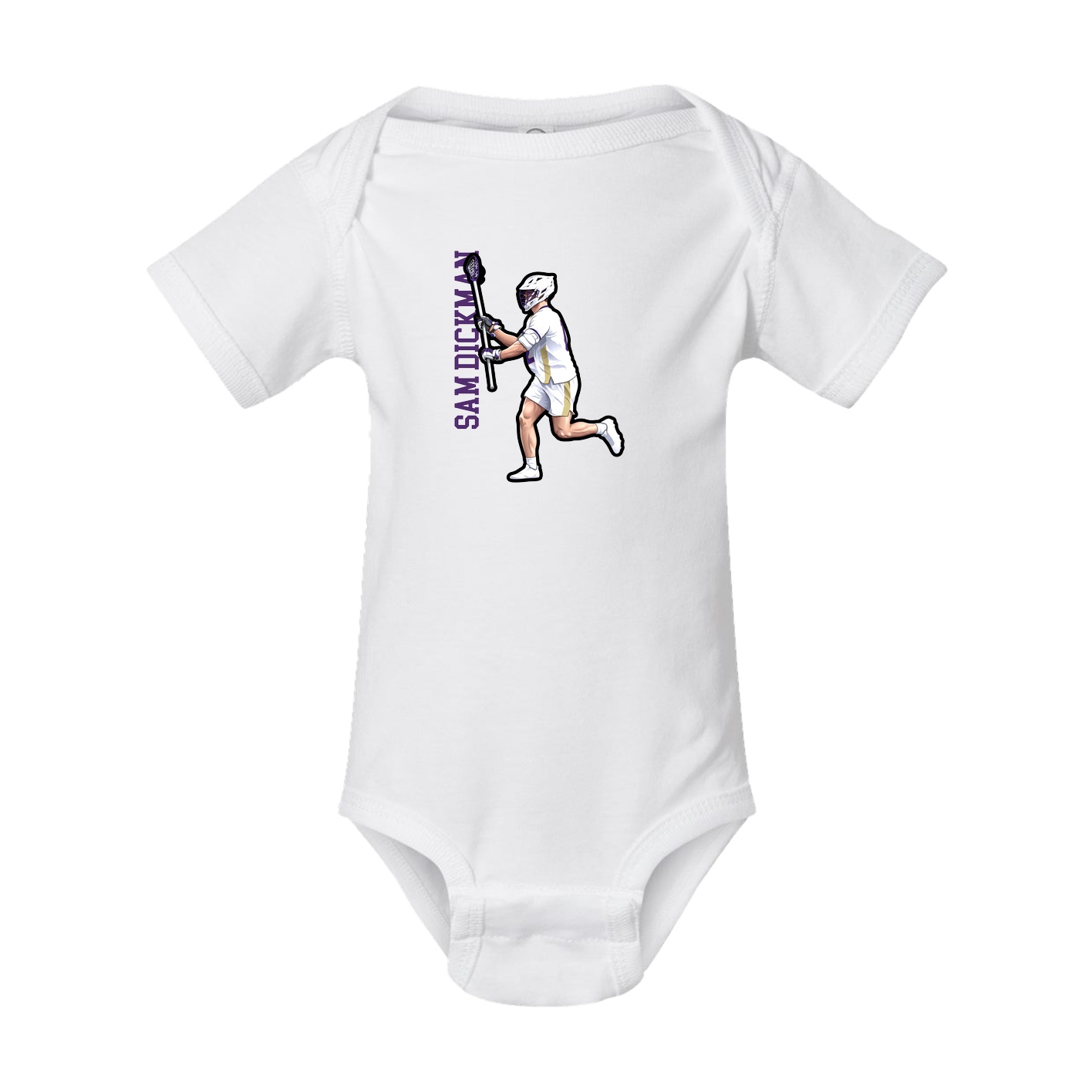 Baby Onesie — Name Vertical in White