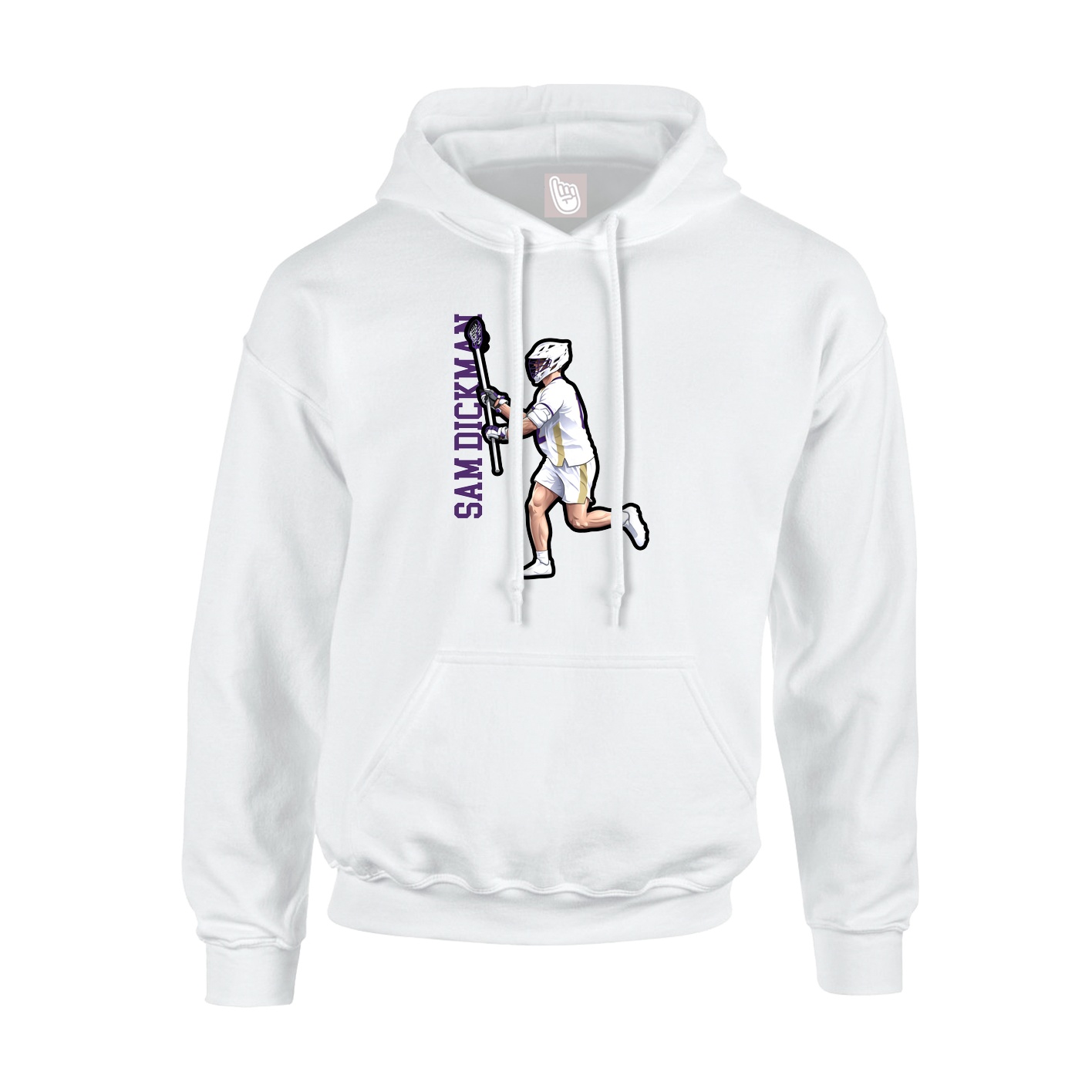 Youth Hoodie — Name Vertical in White