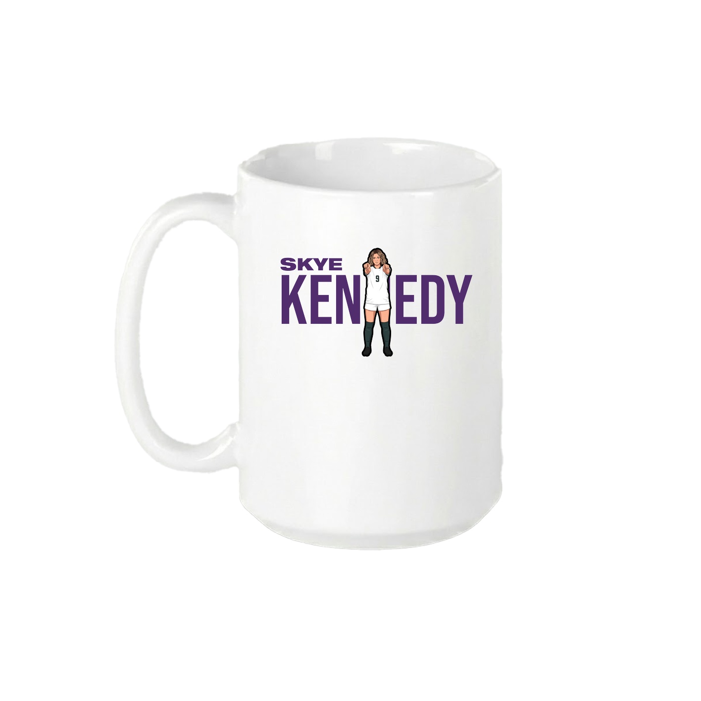 15oz Coffee Mug — Player Name in White