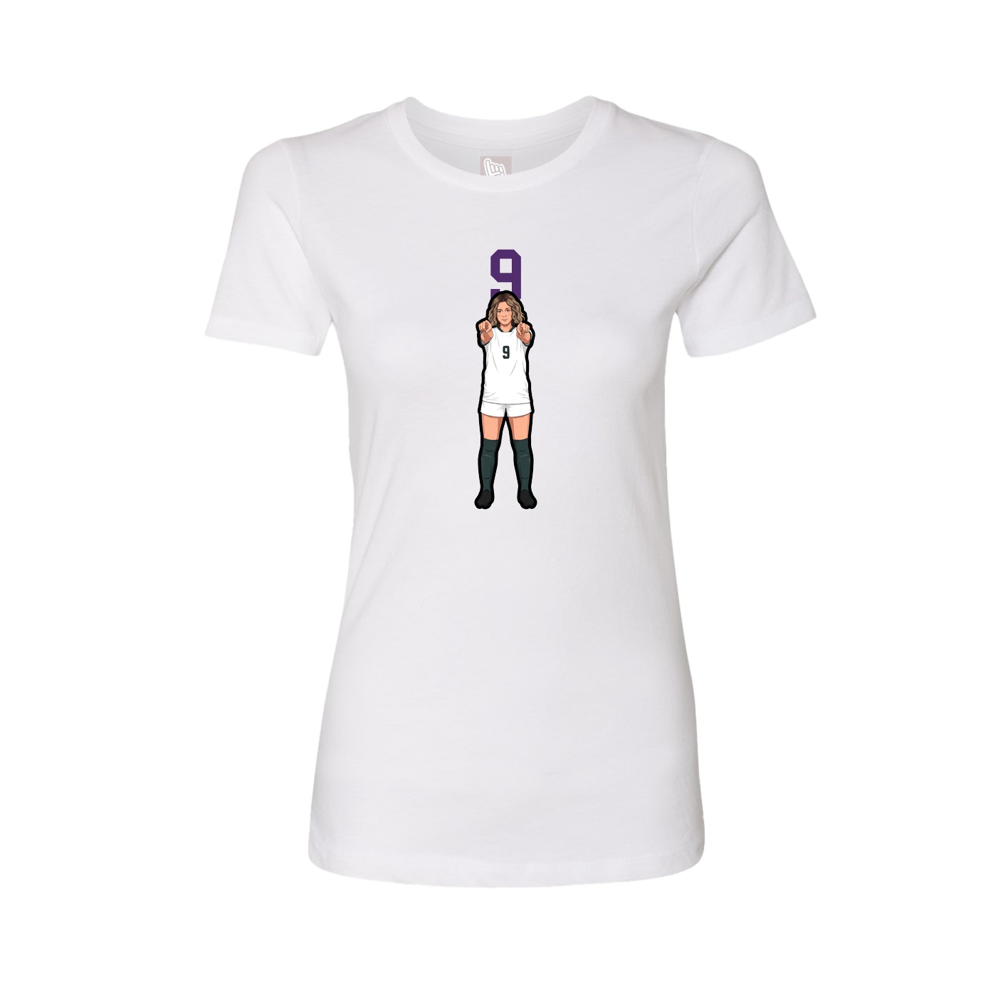 Fitted Women's Tee — Number Top in White