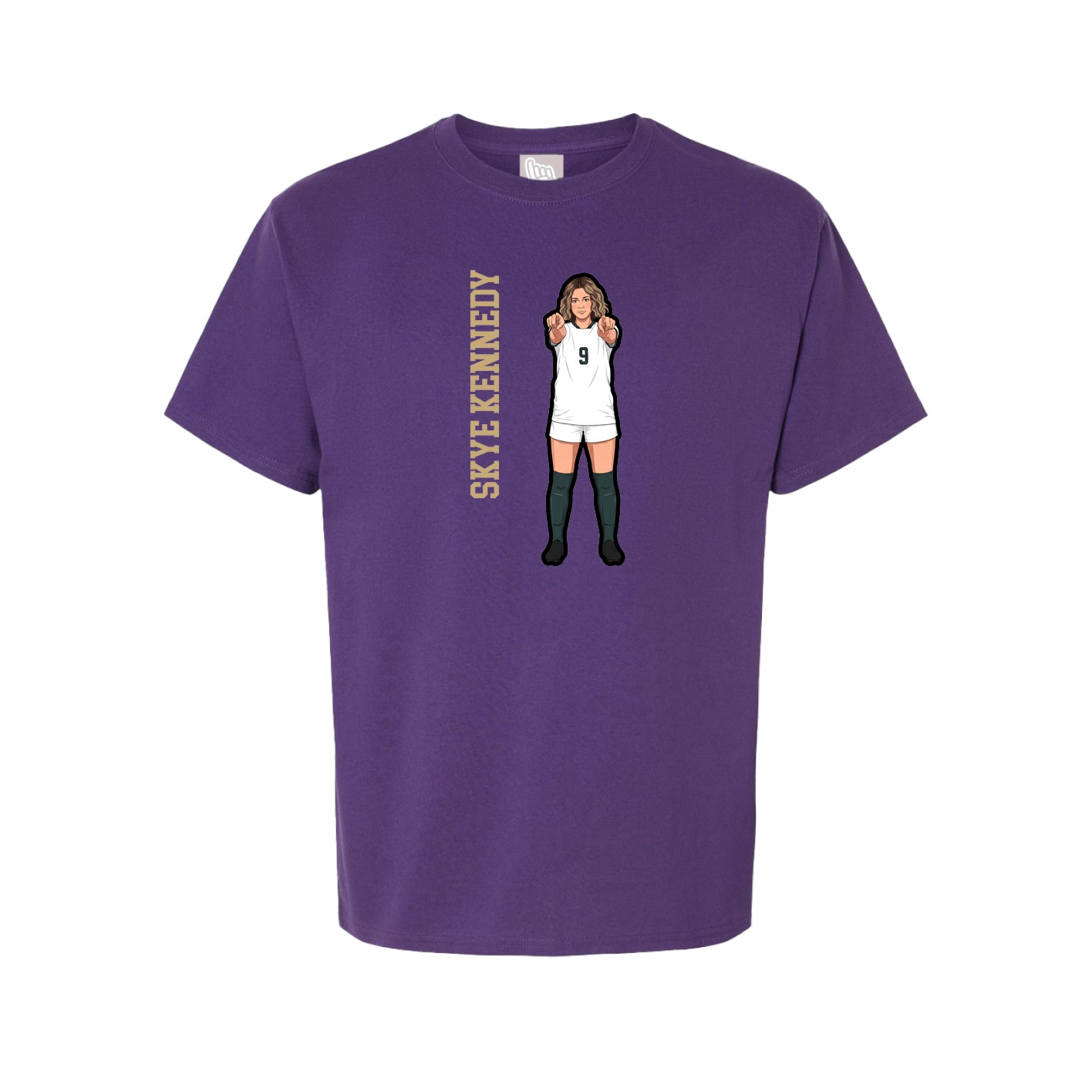 Youth Tee — Name Vertical in Purple