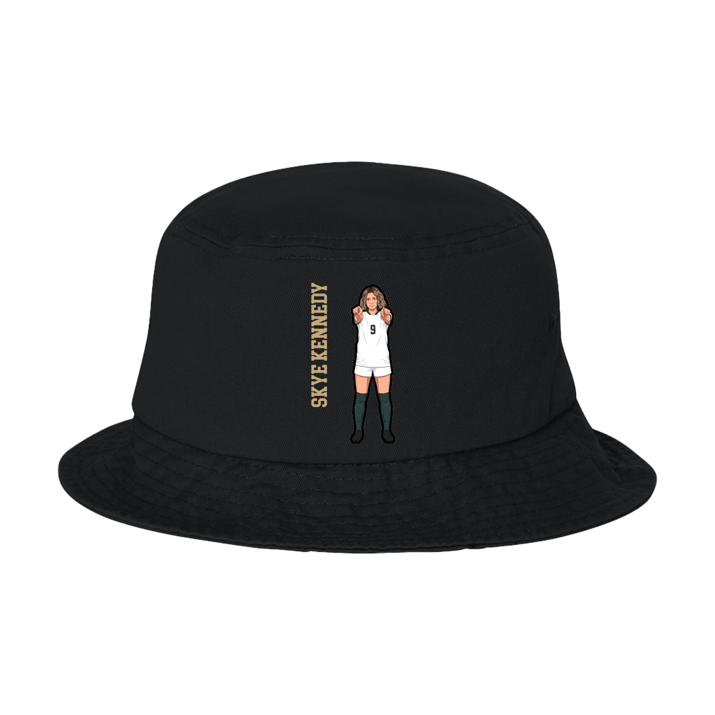 Bucket Cap — Name Vertical in Black