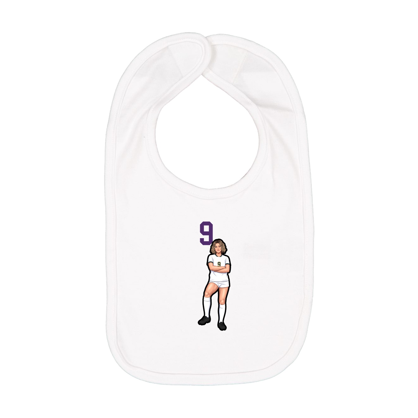 Infant Bib — Number Top in White
