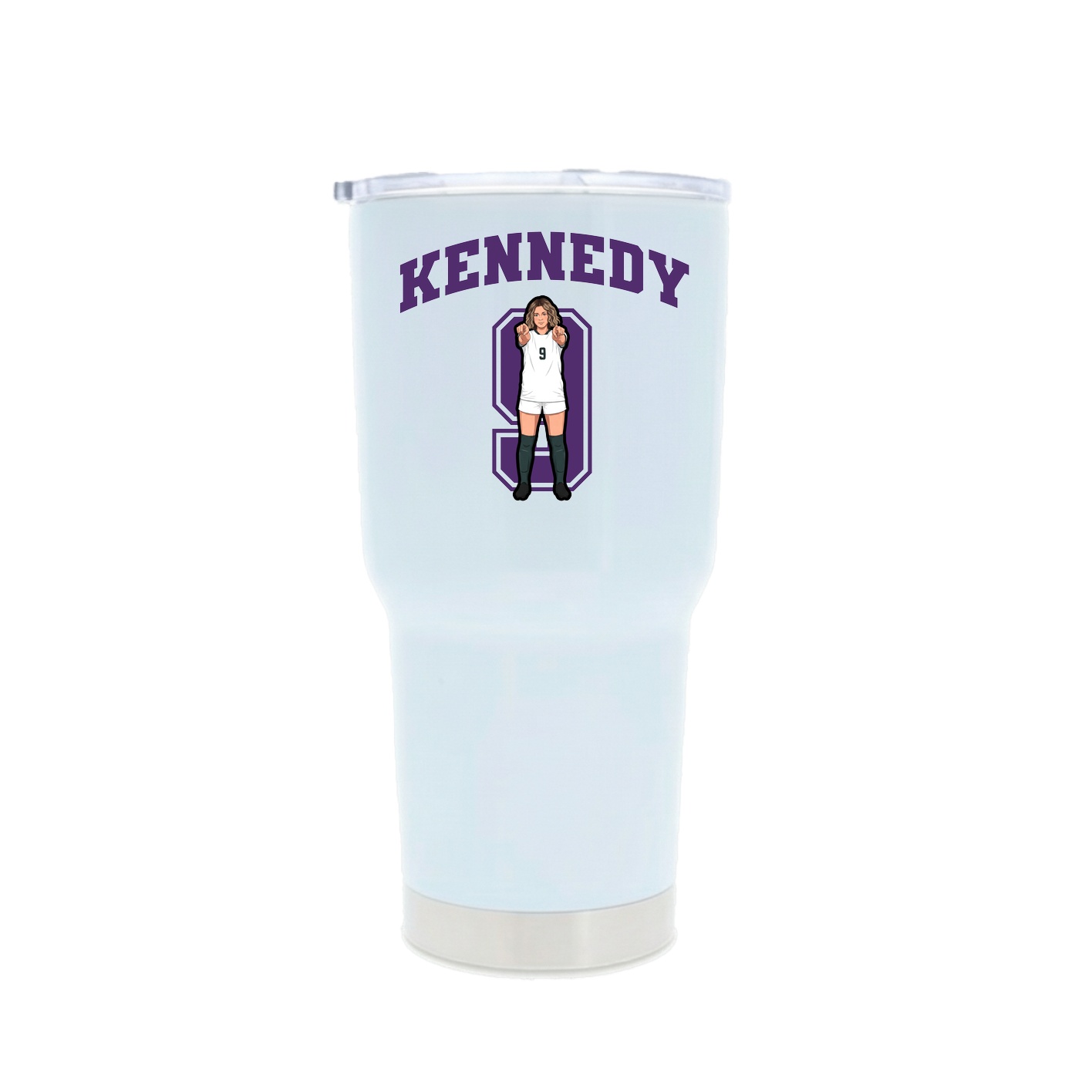 30oz Stainless Steel Tumbler — Number in White