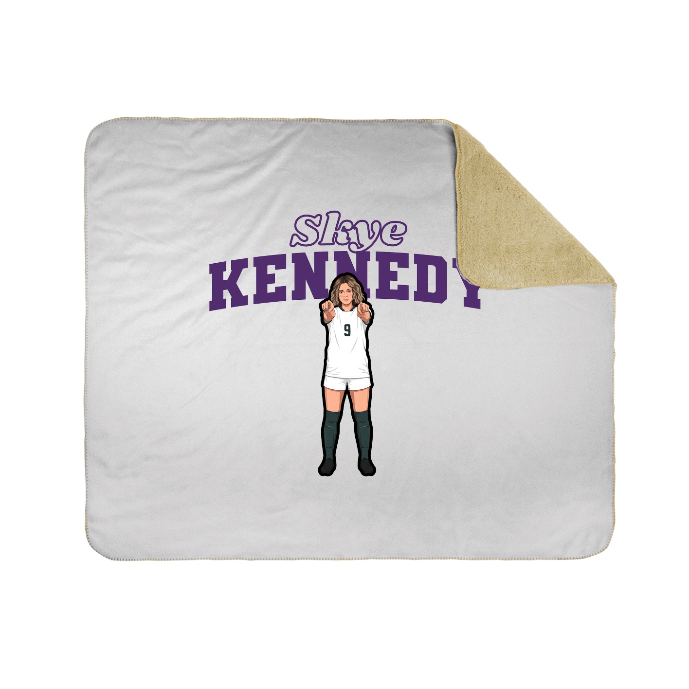 Throw Blanket — Name Arch in White