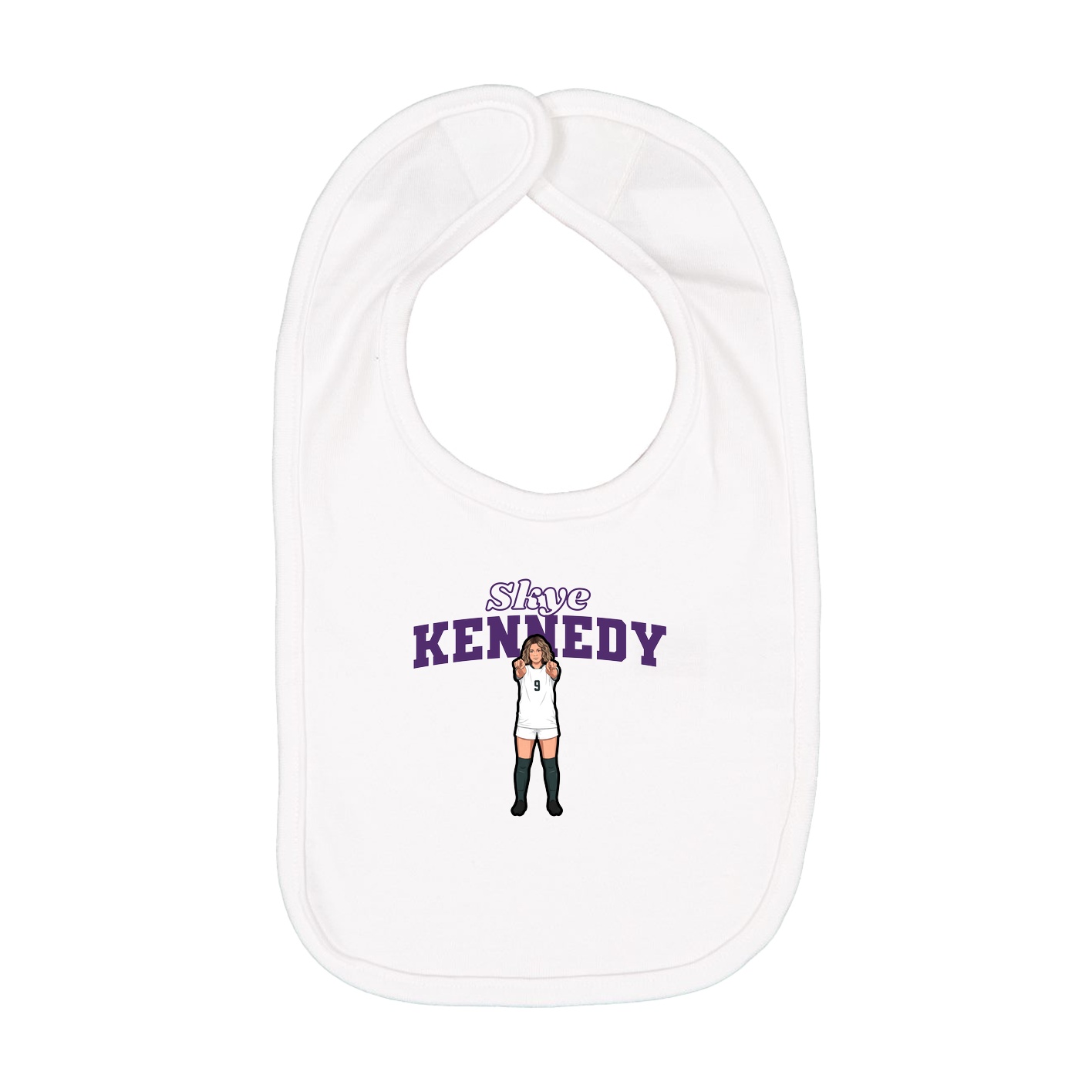 Infant Bib — Name Arch in White