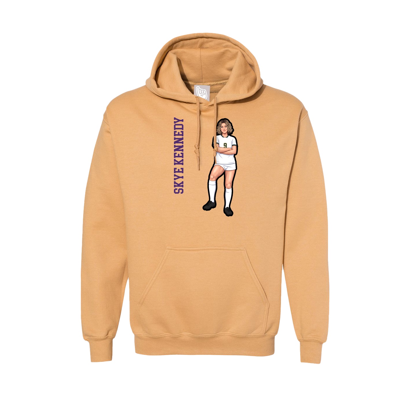 Hoodie — Name Vertical in Vegas Gold