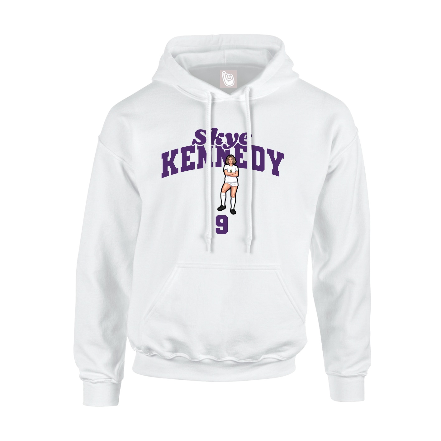Youth Hoodie — Signature Arch in White