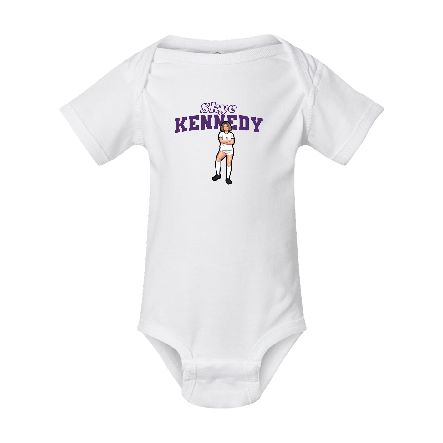 Baby Onesie — Name Arch in White