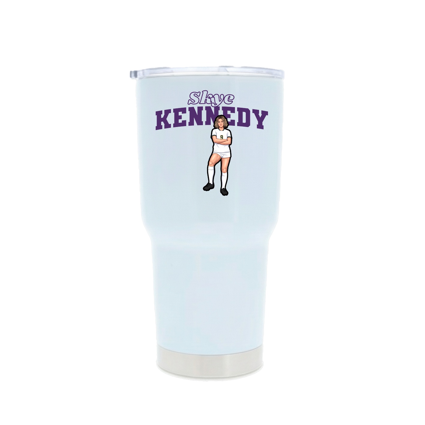 30oz Stainless Steel Tumbler — Name Arch in White