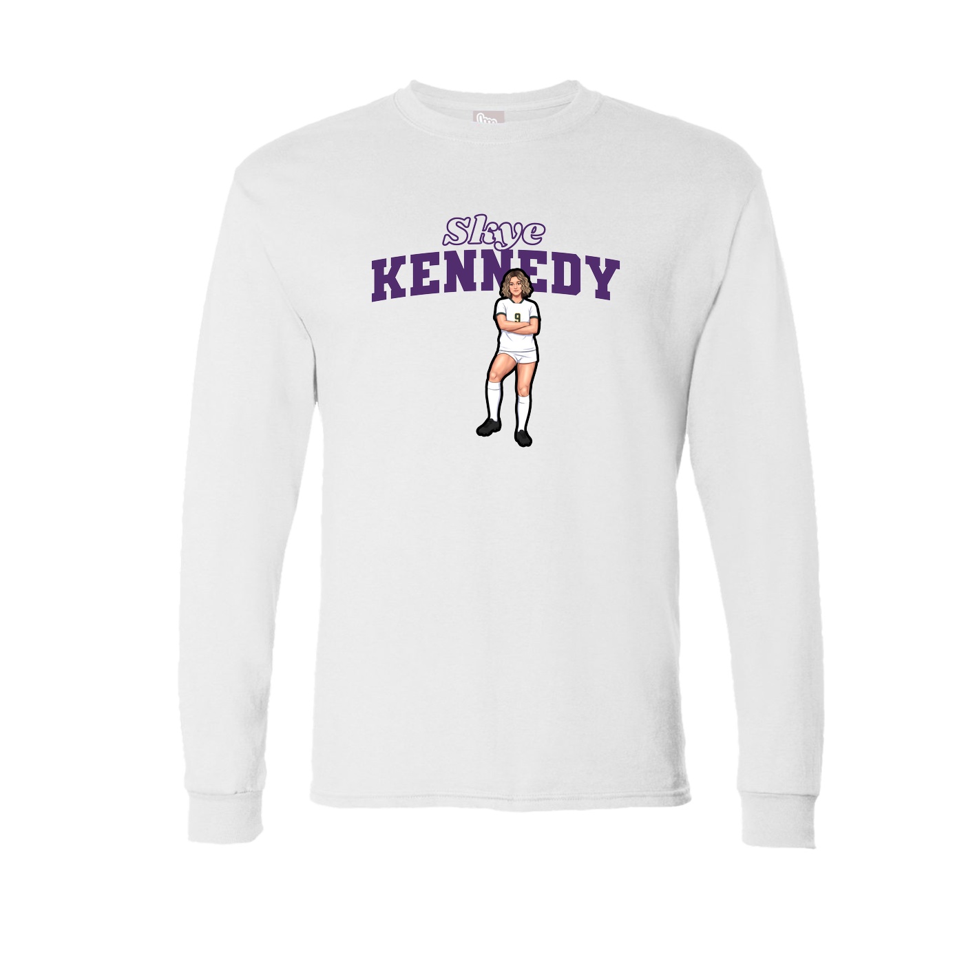 Long Sleeve Tee — Name Arch in White