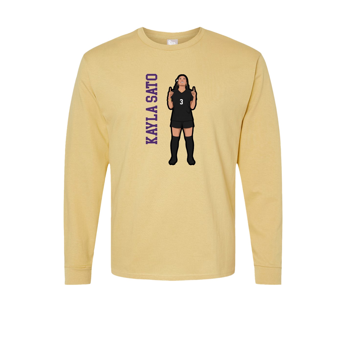 Long Sleeve Tee — Name Vertical in Vegas Gold