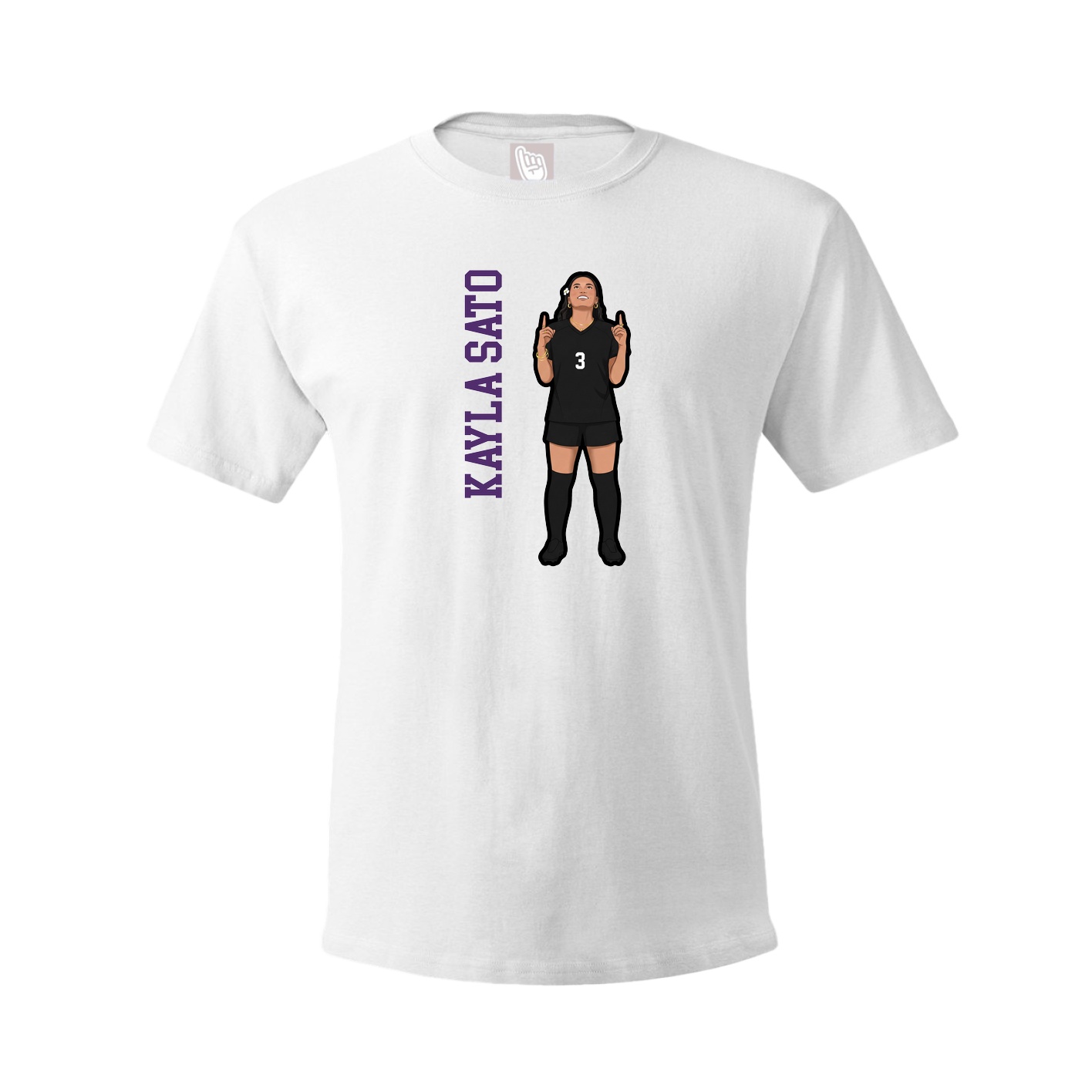 Youth Tee — Name Vertical in White